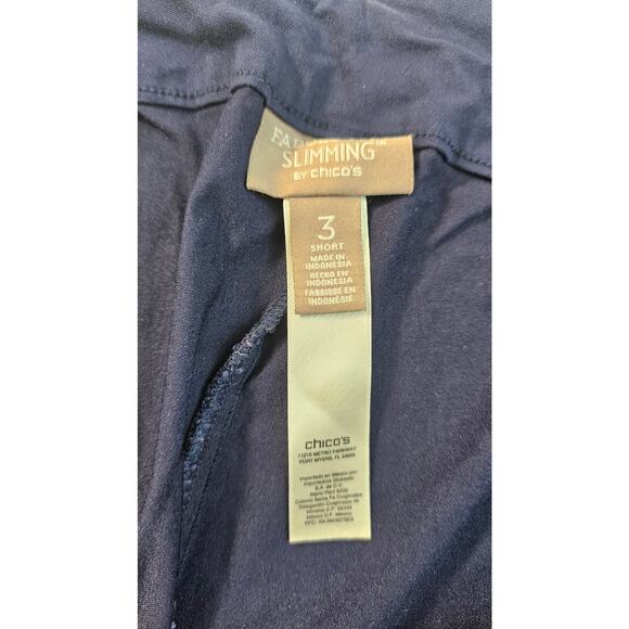 Fabulously slimming 3 short 16 PETITE blue pull on pants straight career casual - Picture 4 of 7